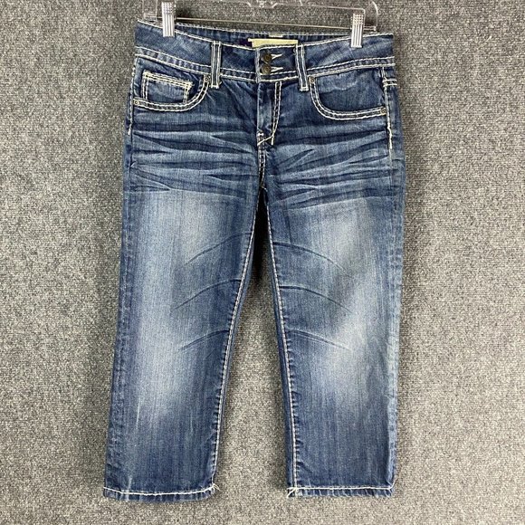 Vigoss Capri Jeans Size 3 Women's Denim Cotton Adults Blue Low Rise - Picture 1 of 10